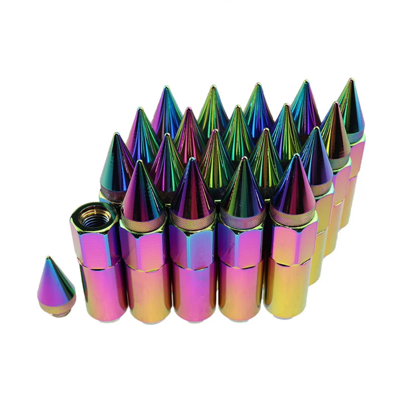 Universal Aluminum 20pcs/set 12x1.5 Car Styling Tunning 60mm Extended Tuner Wheels Rims Lug Nuts Ra