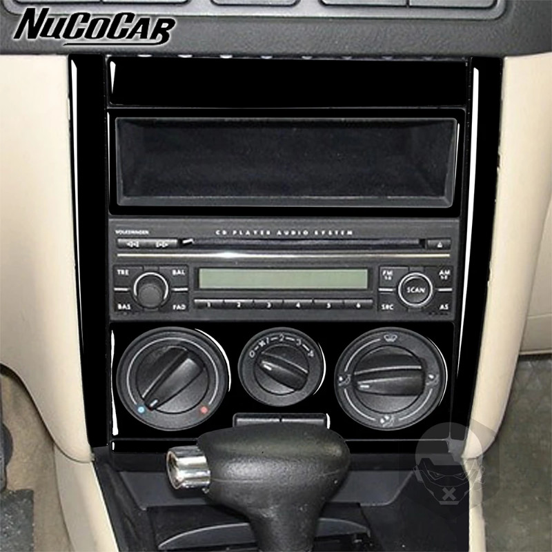 For Volkswagen Golf 4 MK4 1999-2004 Piano Black Central control radio Panel Cover Car Interior Acce