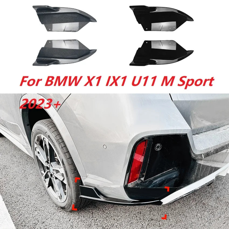 Car Rear Bumper Splitters Flaps Apron For BMW X1 IX1 U11 M Sport 2023 2024 Rear Splitters Diffuser