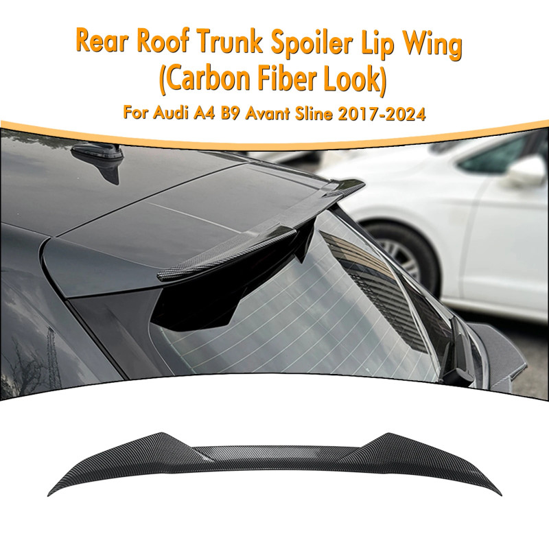 Car Roof Spoiler Wing Rear Trunk Lid Splitter Duckbill Lip For Audi A4 B9 Avant Sline 2017 2018 201