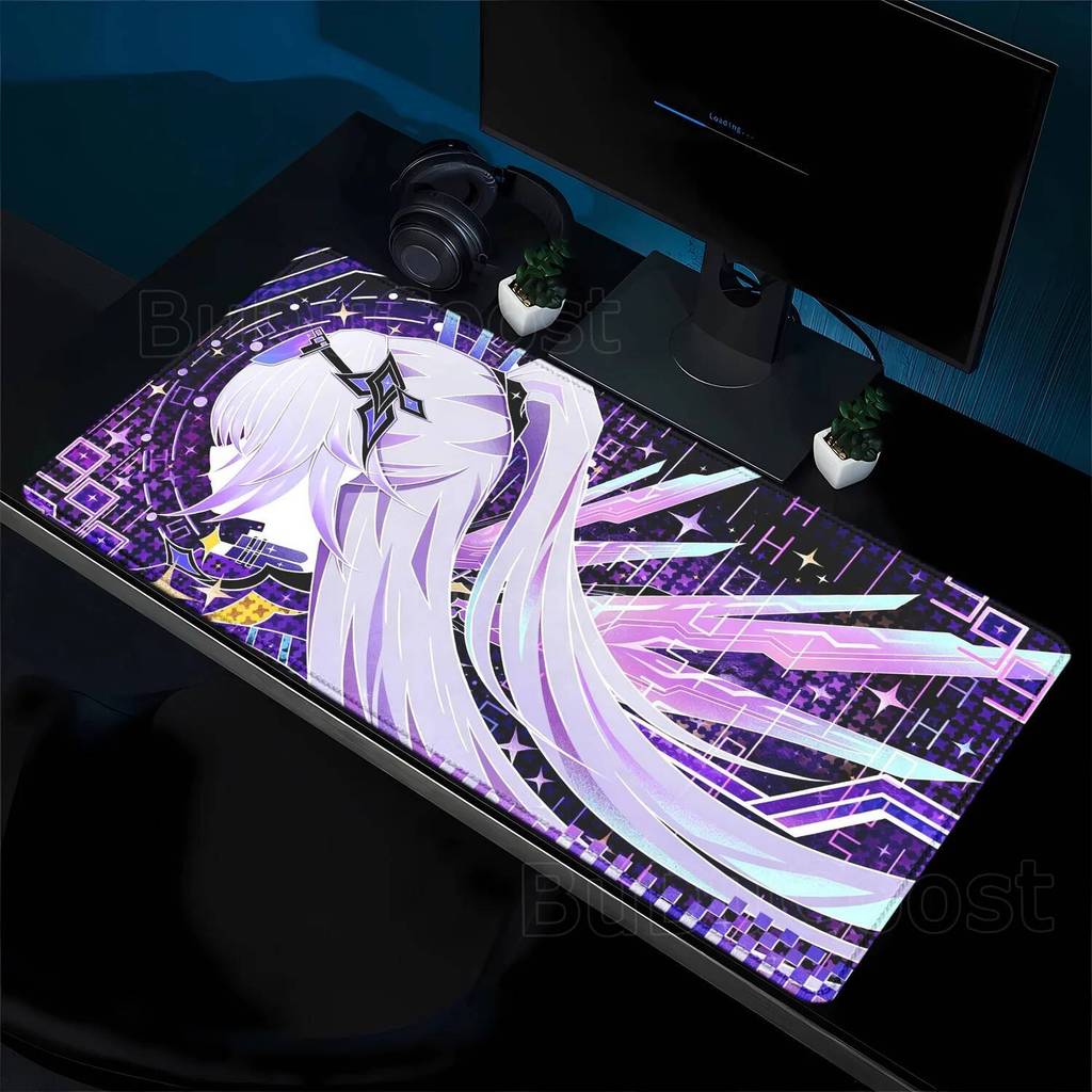 HSR Silver Wolf LV.999 Honkai Star Rail ขนาดใหญ่ XXL แผ่นรองเมาส์ใหม่ลื่นคีย์บอร์ดอะนิเมะสาว Kawaii 