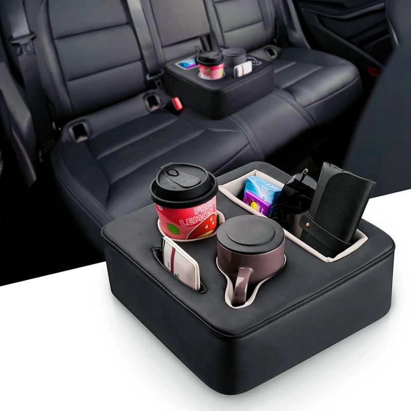 Backseat Cup Holder For Car, PU Cup Holder For Couch Sofa Bed, Car Cup Holder For Back Seat Tray Or