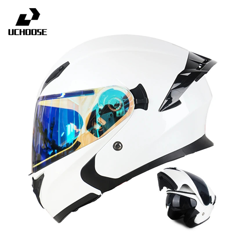 Uchoose DOT Modular helmet Full Face Helmets Crash Motorbike Protective Gear unisex Flip Up Helmet