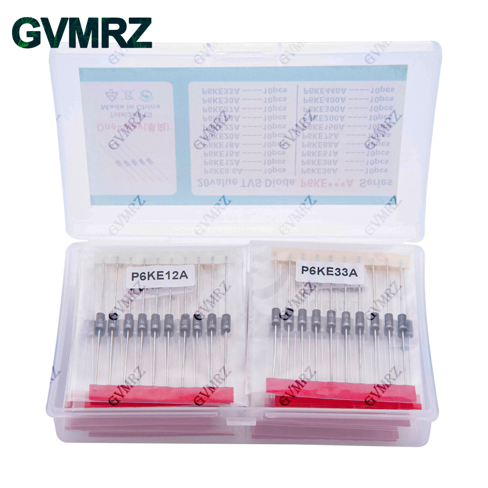 200 ชิ้น = 20 ค่า*10 ชิ้น TVS ชุดทรานซิสเตอร์ P6KE6.8A 12/15/18/20/22/24/20/33/36/39/51/68/75A/A TVS