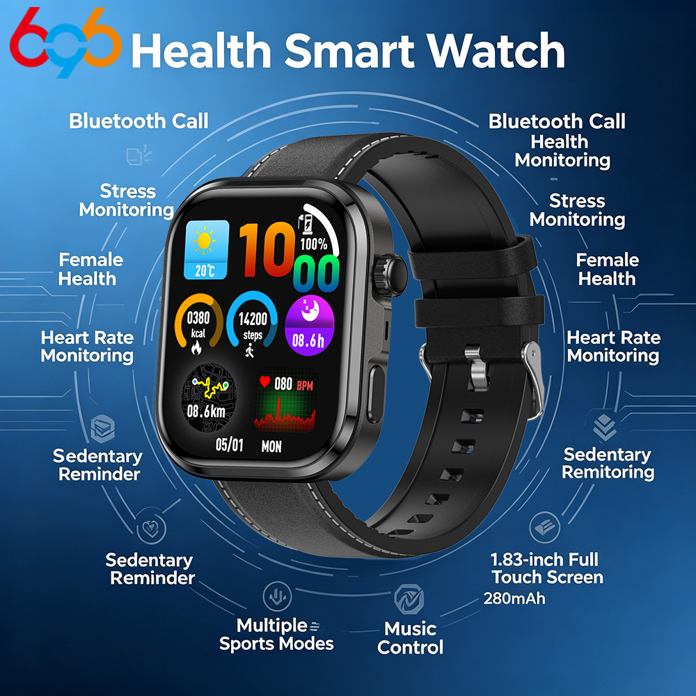 7/24Hเพื่อสุขภาพสมาร์ทนาฬิกาผู้ชายผู้หญิงMotion Tracking ECG + PPG Sleep Health Analysis Smartwatch 
