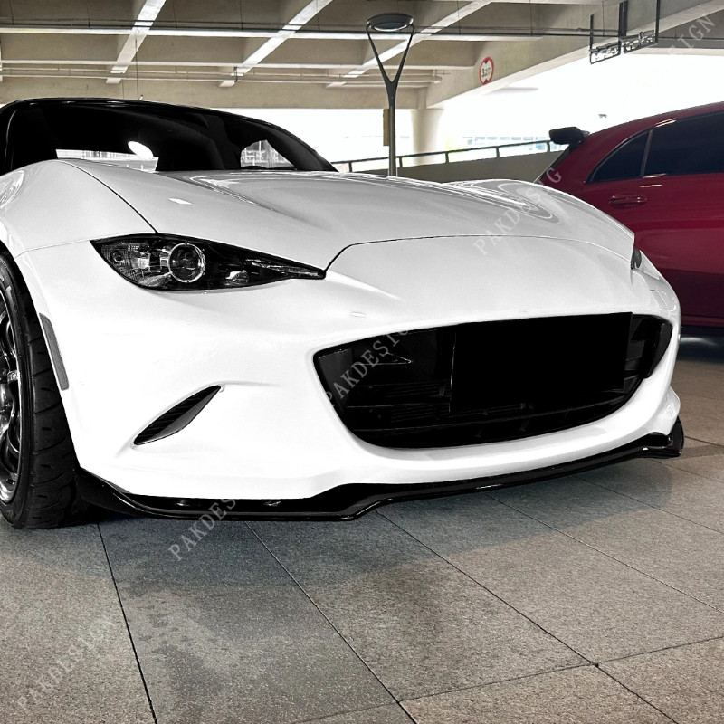 3PCS for Mazda MX-5/ Miata ND 2016-2024 Front Bumper Spoiler Lip Splitter Diffuser Gloss Black Body
