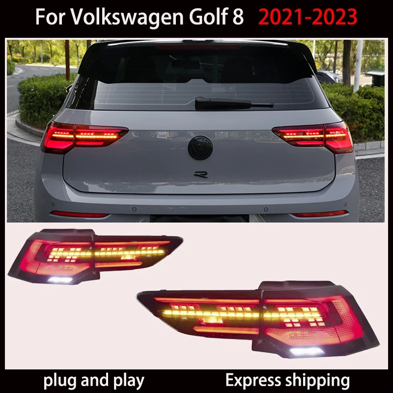 Car Model Tail Lamp for Golf 8 Tail Lights 2021-2023 Golf 8 LED Tail Light Golf MK8 Rear Stop DRL B