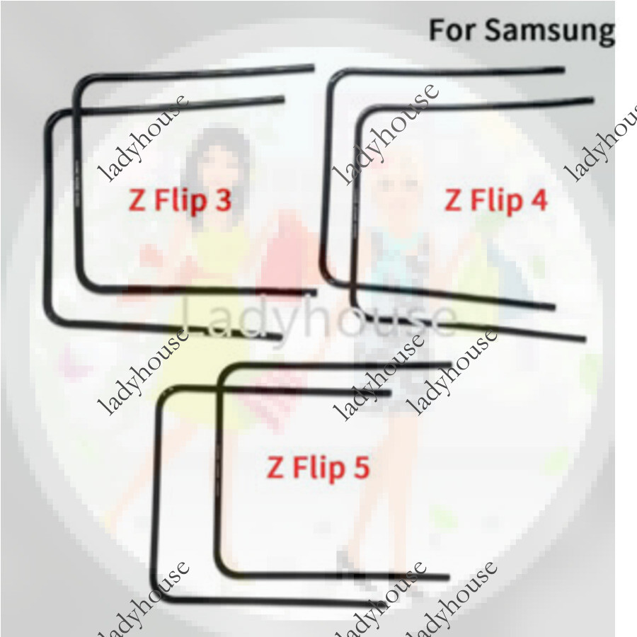 สําหรับ Samsung Z Flip 3 4 5 Original LCD ด้านหน้ากรอบกลางผู้ถือ Bezel สนับสนุนอะไหล่ทดแทน