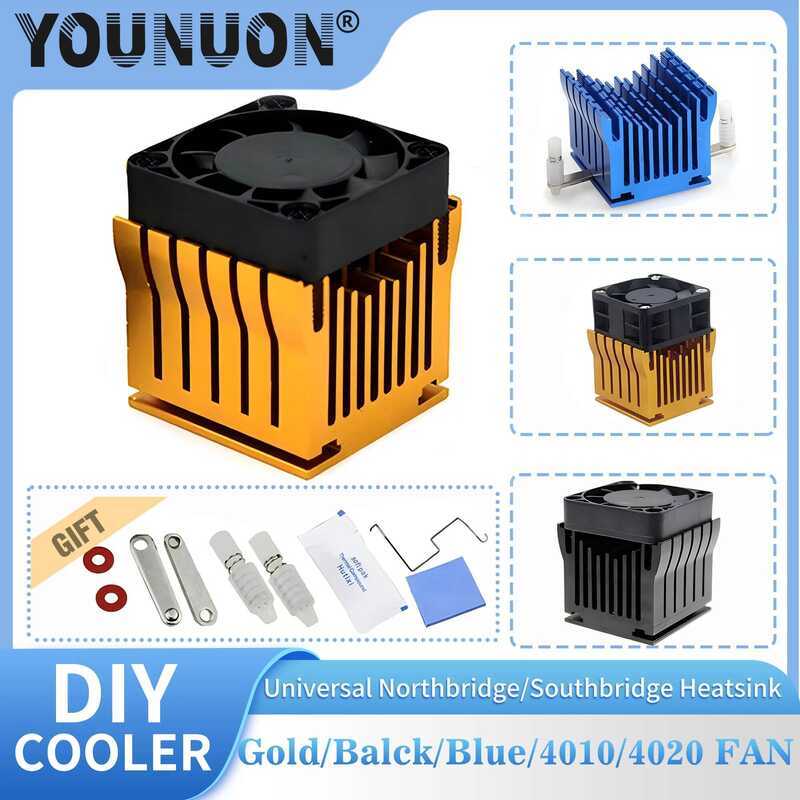 DIY Aluminium Northbridge Heatsink Cooler Motherboard Radiator with 40mm Fan 12V 40x40x10mm 40x40x20