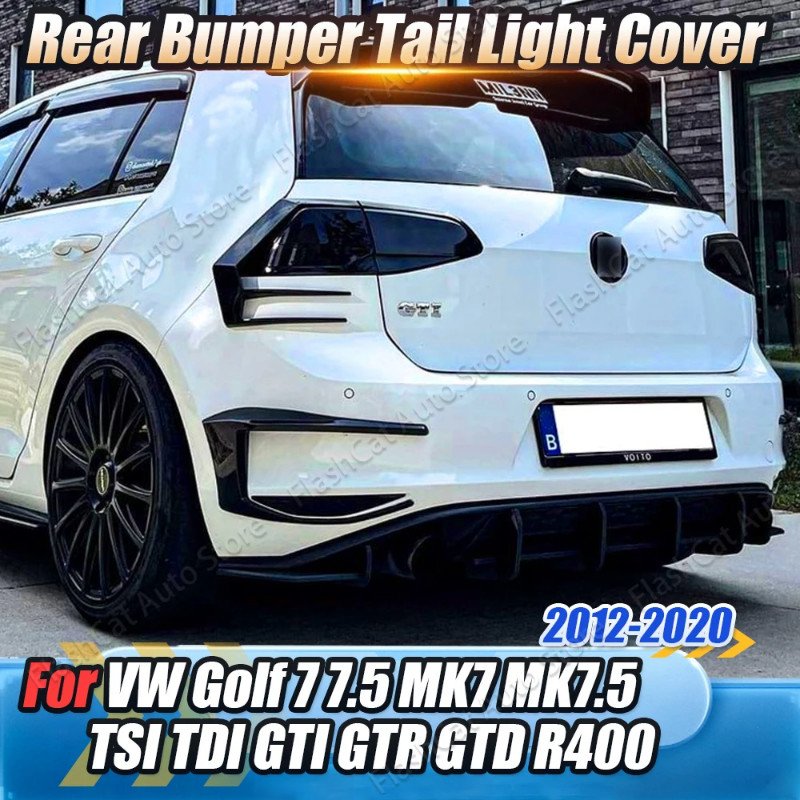 R400 Car Rear Side Bumper Splitter Canard Spoiler Body Kits For VW Golf 7 7.5 Golf 7R 7.5R GTI GTD