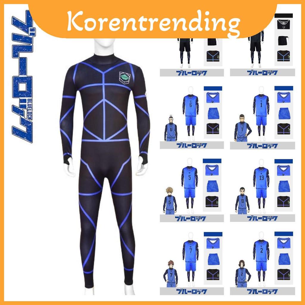 Blue Xs-3xl Polyester Lock Isagi Yoichi Rensuke No.1 Set Jersey