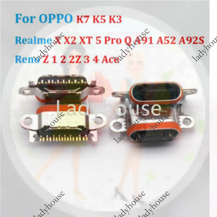 1-10pcs สําหรับ OPPO K7 K5 K3 Realme X X2 XT 5 Pro Q A91 A52 A92S Reno Z 1 2Z 3 4 Ace USB ชาร์จพอร์ต