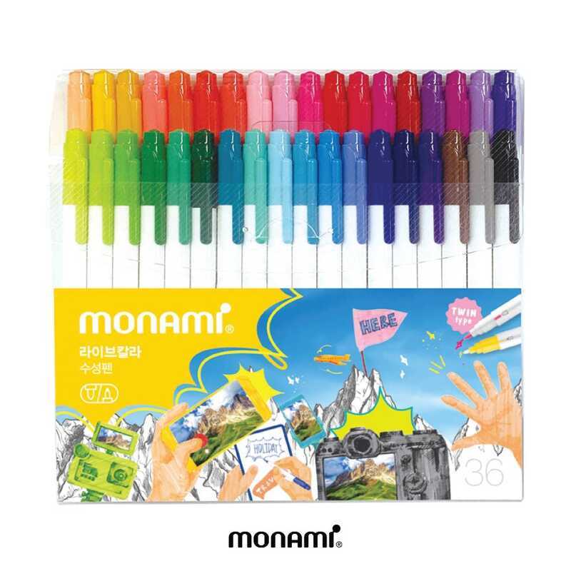 ปากกาสีน้ํา Monami รุ่น Live Color ชุด 10 สี และ 36 สี