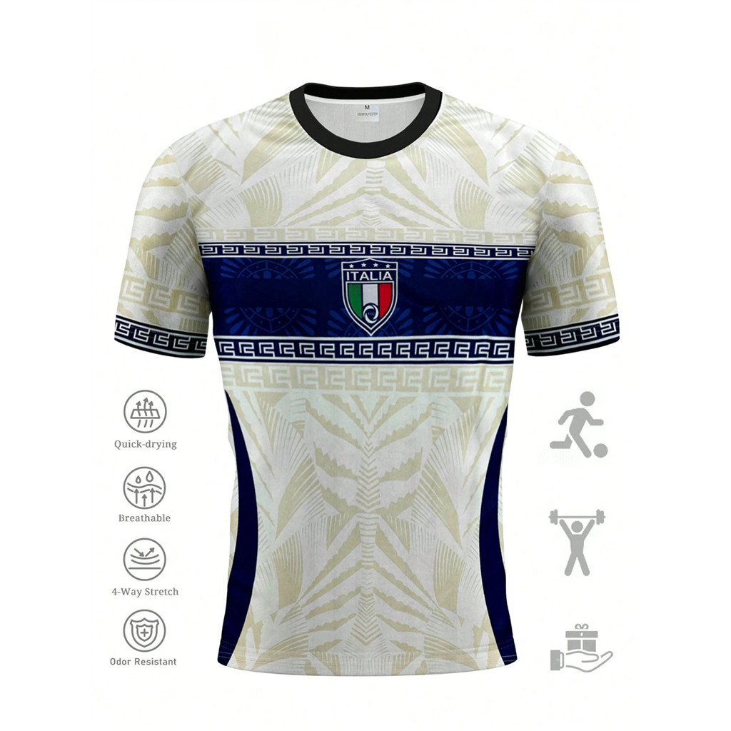 ฟรีชื่อที่กําหนดเองและหมายเลขWorld Cup 2569 Jersey Italia Jersey เสื้อกีฬาแห้งเร็วน้ําหนักเบาเสื้อยืดระบายอากาศผู้ชาย