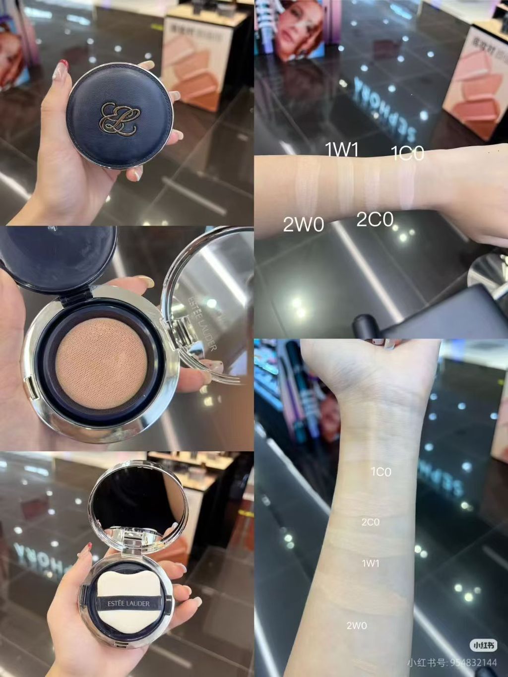 Hot Style Special/62 รูปแบบใหม่ Estee Lauder dw Round Air Cushion 24g!พร้อมเปลี่ยนหมายเลขสี 1W1#暖调白皙