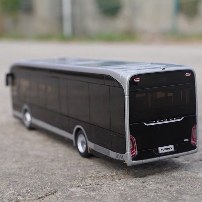 Yutong Bus Model U12 Overseas Version Black King Kong Model 1: 42 Bus Pure Electric Bus โมเดลรถโลหะผ