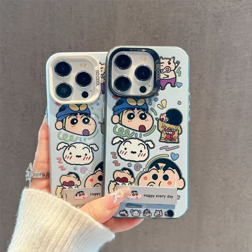 น่ารัก pout Crayon Shin-chan สําหรับ Infinix Hot 60 Pro Plus 50i 50 40i 40 Pro 30i 30 10s 11s 20s 20 10 9 12 Play 8 วงเล็บพับ IMD นุ่มฝาครอบโทรศัพท์