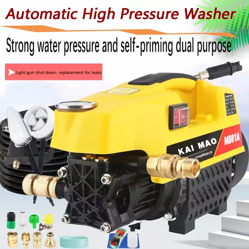 Household High Pressure Washer Portable Water Gun Brush Automatic Car Washing Pump High Pressure 22