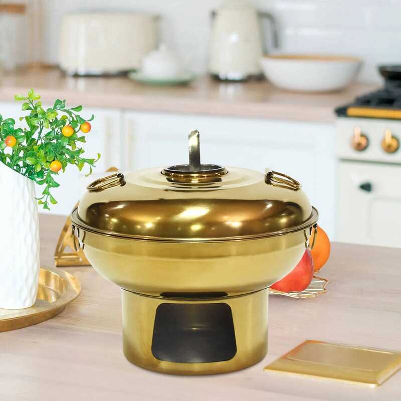 C Stainless Steel Charcoal Hot Pot Traditional Small Hot Pot Portable Cooking Pot Dry Ice Hot Pot C