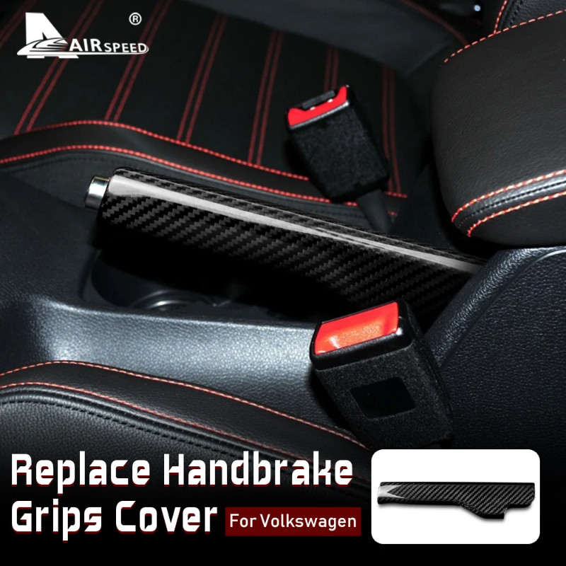 Real Hard Carbon Fiber Handbrake Grips Cover for Scirocco EOS GOC Volkswagen Jetta MK3 Golf MK6 Acc