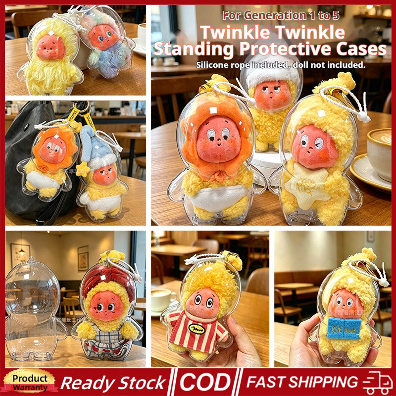 3pcs TWINKLE TWINKLE ยืนท่าทาง Full Series ตุ๊กตาป้องกันกรณีความโปร่งใสสูง TWINKLE ไวนิล Plush Face ฝาครอบป้องกันกันน้ํากันฝุ่นตุ๊กตาพวงกุญแจกระเป๋า