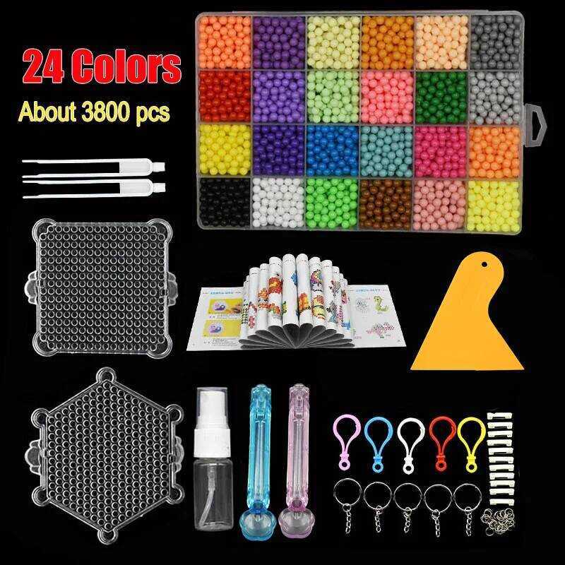 C 24 Colors 3800Pcs Magical Water Mist Magic Beads Handmade Diy Magic Beads Eduional Puzzle Childre