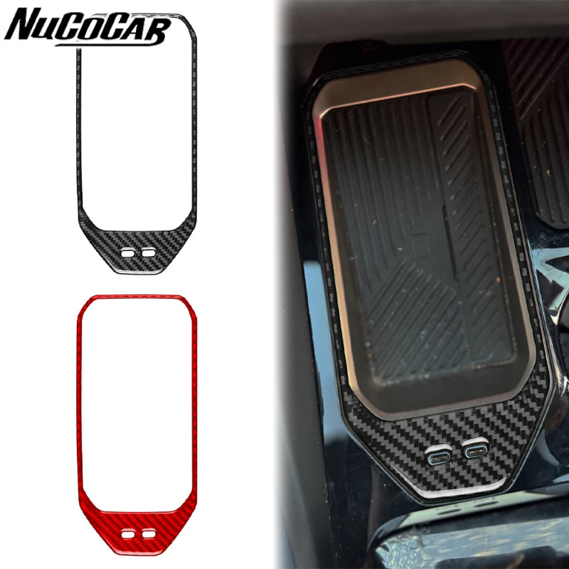 For BMW 5 Series i5 G60 G68 2024 2025 Carbon Fiber Center Shift Stall Charging Slot Panel Car Acces