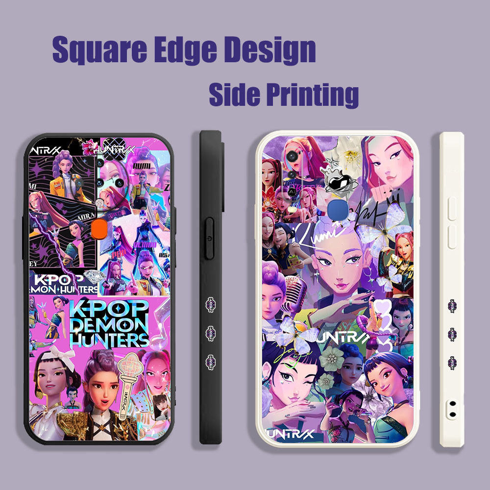 ปลอกสําหรับOPPO A35 Reno 5K A16E A16K A94 Reno7 Reno7z Reno6 A55 A74 Kpop Demon Huntersสีชมพูสุนทรีย
