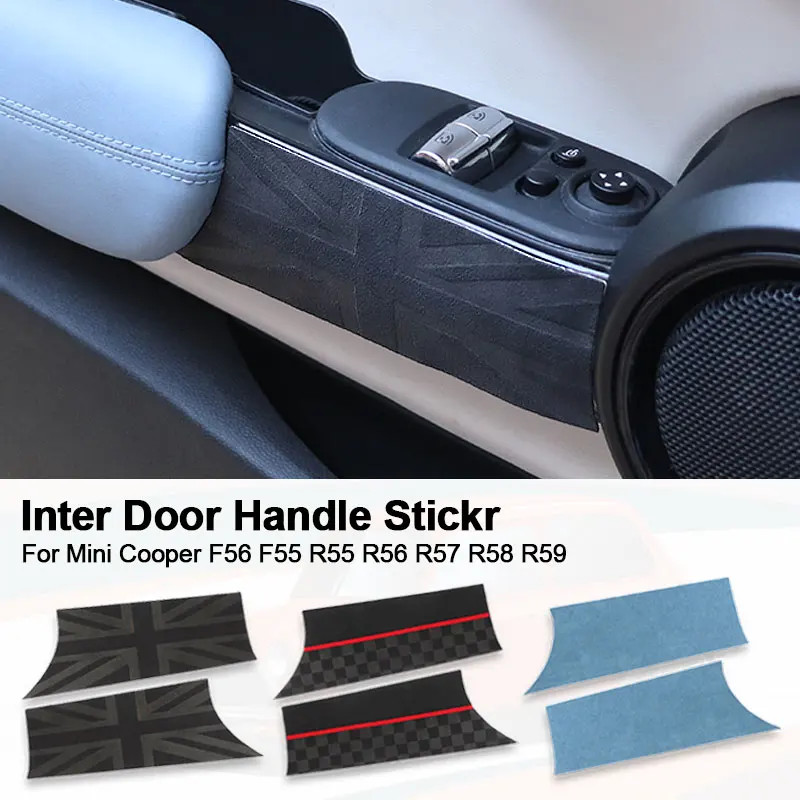 2Pcs/4Pcs Make of Alcantara For Mini Cooper F56 F55 R55 R56 R57 R58 R59 Car Interior Door Handle Le