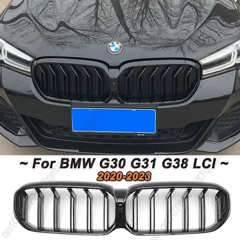 Kidney Grille For BMW 5 Series G30 G31 G38 LCI 520i 530i 540i M550i M550d 2020-2023 Dual Line Style