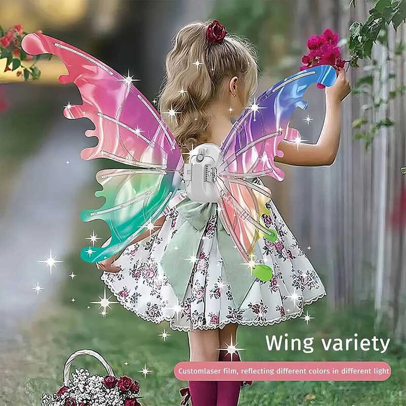 C Children Electric Wings Elf Wings Costume Magic Led Bats Wing Cosplay Dress Up For Kids Birthday