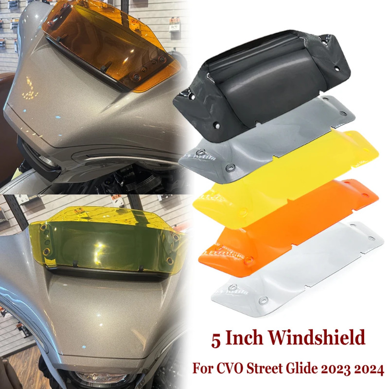 NEW Motorcycle Accessories Street Sliding With 5-Inch Front Windshield For Harley CVO Street Glide