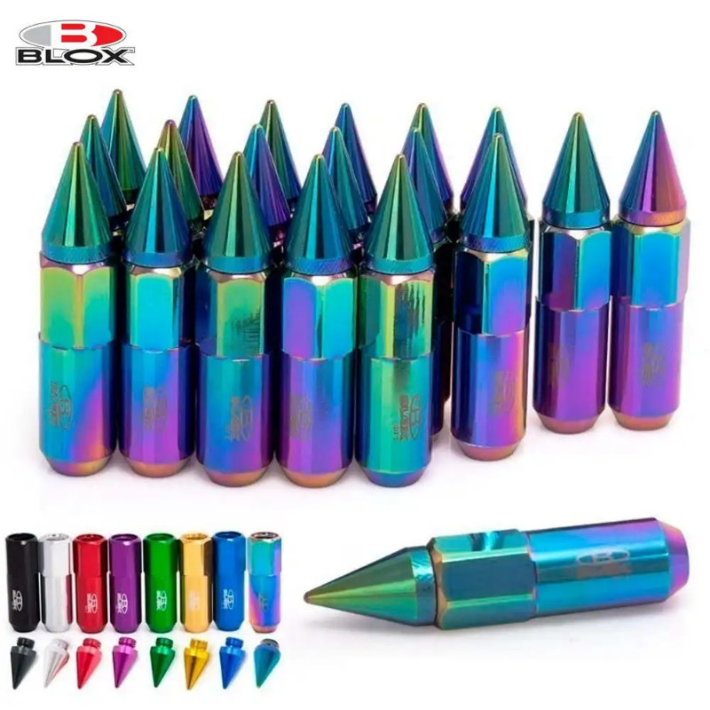 20PCS Blox Jdm Style Aluminium Extended Tuner Wheel Lug Nuts With Spike For Wheels Rims M12X1.5/ M1