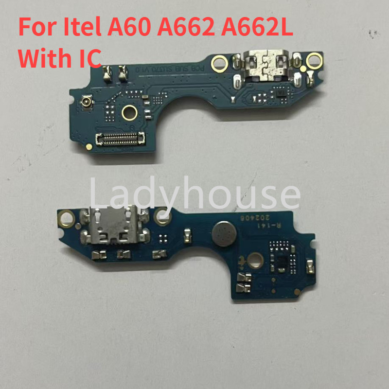 1-5pcs ชาร์จสําหรับ Itel A60 A662 A662L USB ชาร์จพอร์ตแผงยืดหยุ่นซ็อกเก็ตไมโครโฟน, IC สนับสนุนสําหรั