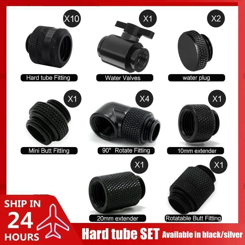 คอมพิวเตอร์ Water Cooling Hard Pipe Fitting Kit, AIO Pack สําหรับ 10*14 มม. หลอด Watercooling Buildi