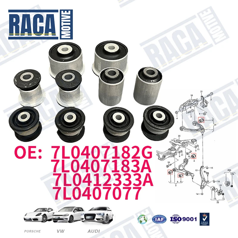 For VW Touareg Audi Q7 Porsche Cayenne 10PCS Suspension Control Arm Bushing Kit 7L0407182G 7L040718