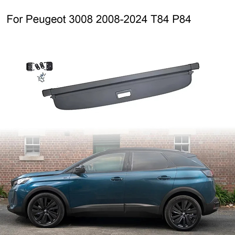 Trunk Curtain Cover Organizer For Peugeot 3008 2008-2016 T84 2017-2024 P84 MK2 Rear Rack Partition