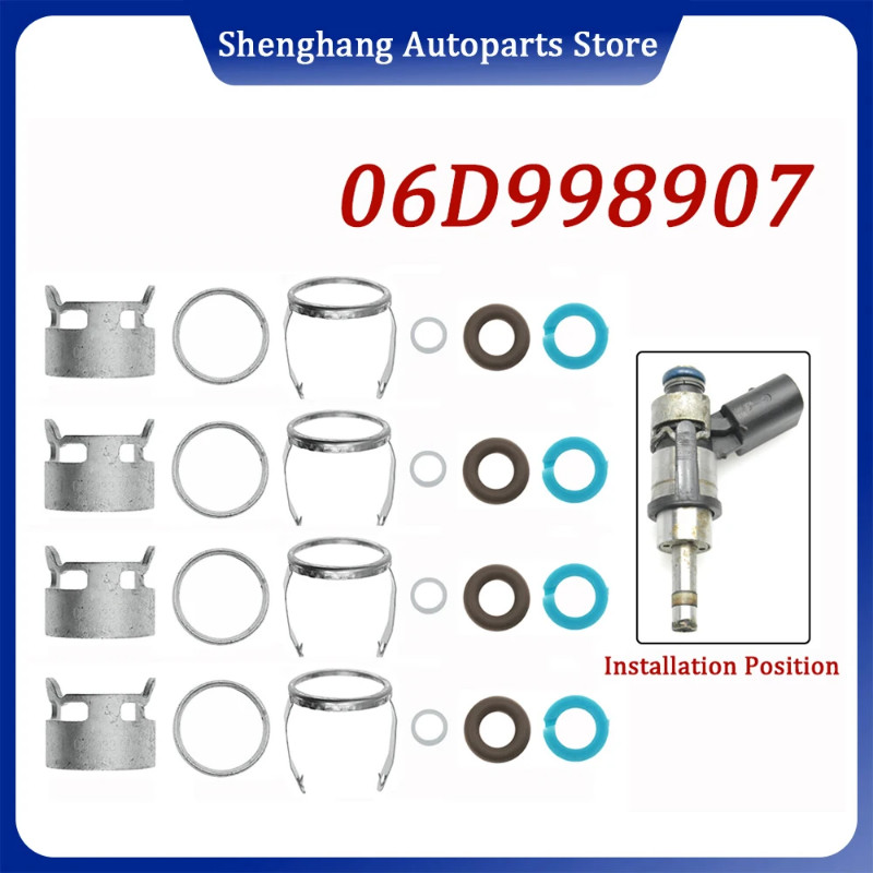 Fuel Injector O-ring Seal Kit Clip For Audi A4 A6 TT A3 VW Scircco Jetta Passat GTI EOS 2.0L 06D998