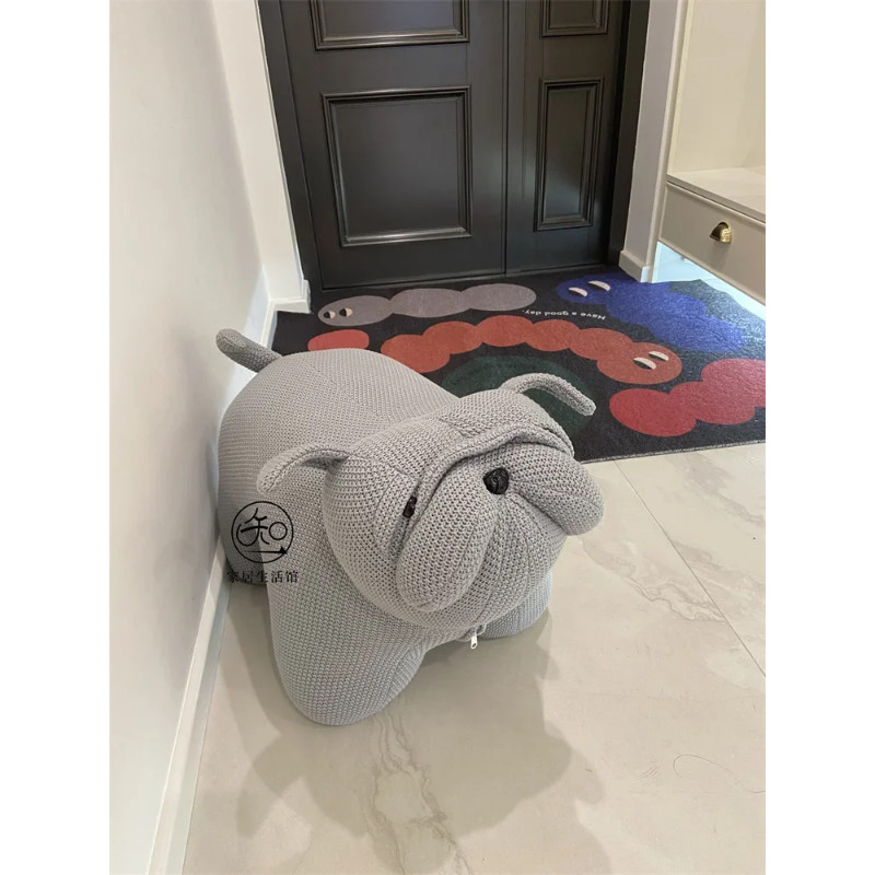 Ottoman  Vanity Chair  Shar Pei Shoe Changing Stool  Doorway Creative Animal Chair Living Room Deco