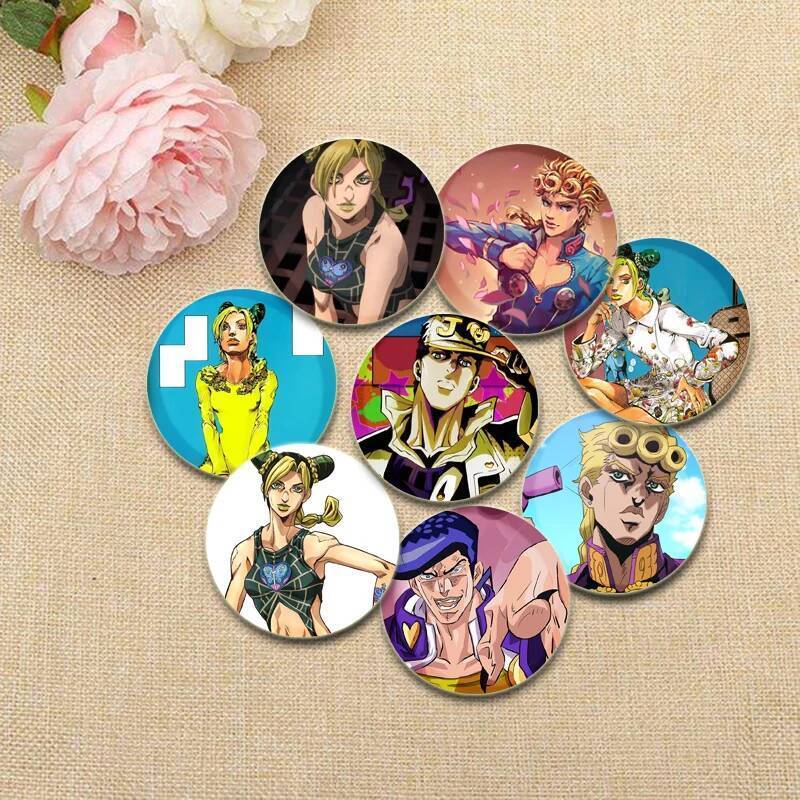 เข็มกลัดแบบพิมพ์ลายจาก JoJo's Bizarre Adventure ตัวละคร Jolyne Cujoh Johnny Joestar