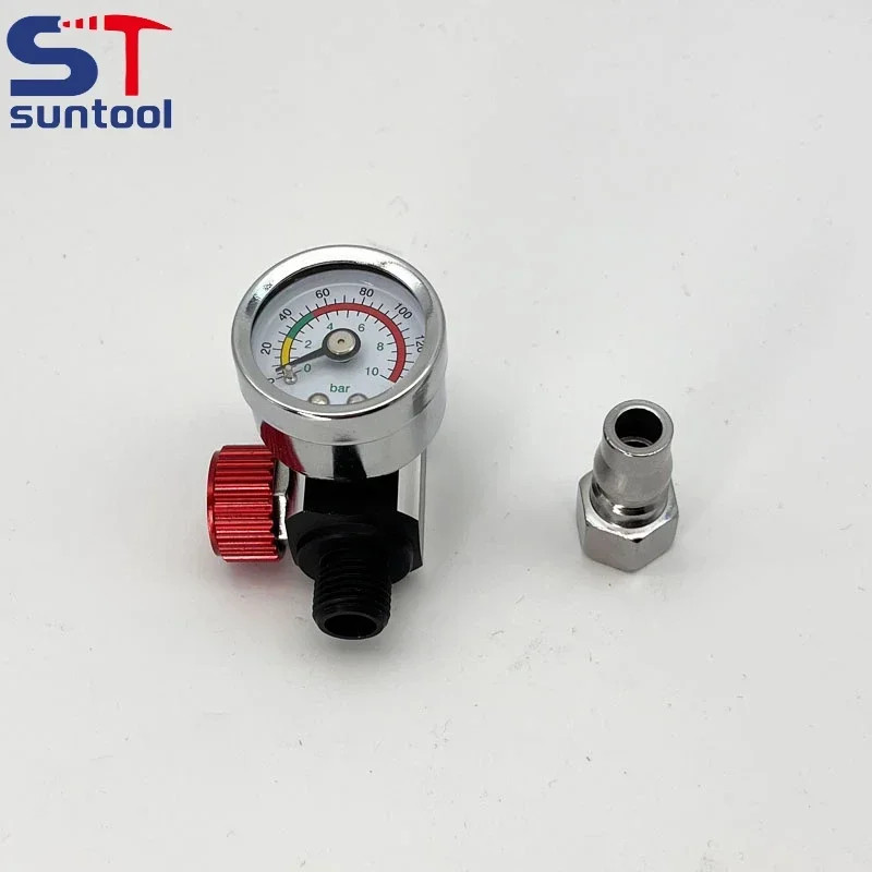 Suntool  Regulator Watch Air Pressure Adjustment HVLP Spray Gun Regulator Tail Pressure Gauge Paint