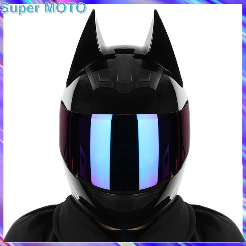HNJ Motorcycle Helmet Bat Personality Capacetes Full Face Helmet Electric Motobike Casco Moto Stree