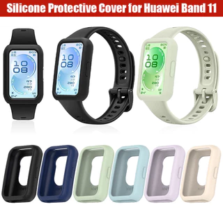 สายรัดนาฬิกาซิลิโคนและชุดกรณีร่องนุ่มสำหรับ Huawei Band 11 11Pro ครอบคลุมเต็มรูปแบบ + สายซิลิโคนสำหรับ Huawei Band 11