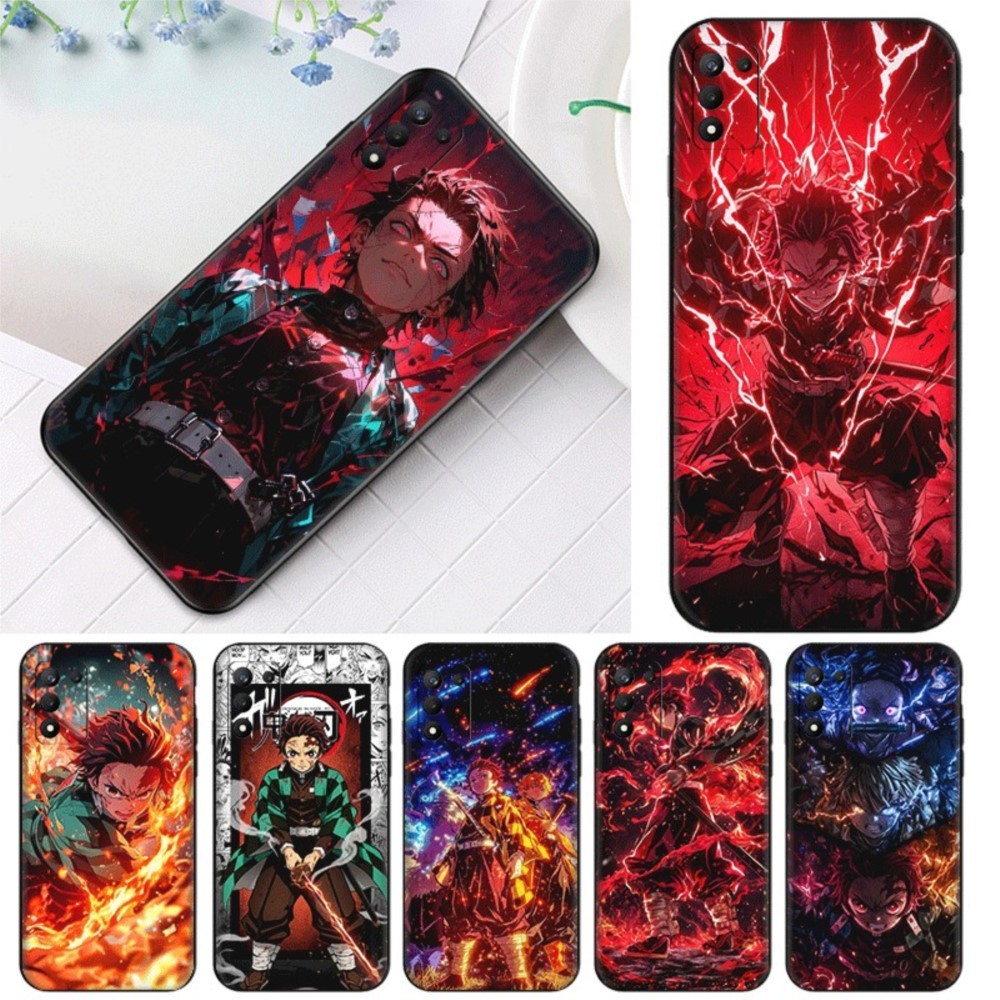 Anime Demon Slayer สําหรับ Realme 8S 8i 9i 9 10 Pro Plus 12 12X TPU เคสโทรศัพท์นุ่มฝาครอบป้องกัน