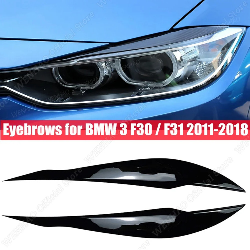 Gloss ABS Headlight Eyebrow Eyelid for BMW F30 Sedan 2012-2015 320i 328i 335i F80 M3 2014-2018 F31