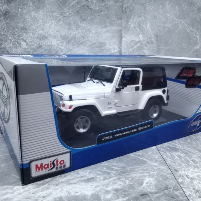 Meritor รูปที่ 1/18 Jeep Jeep Sahara Wrangler Sahara จําลองรถออฟโรดโลหะผสม