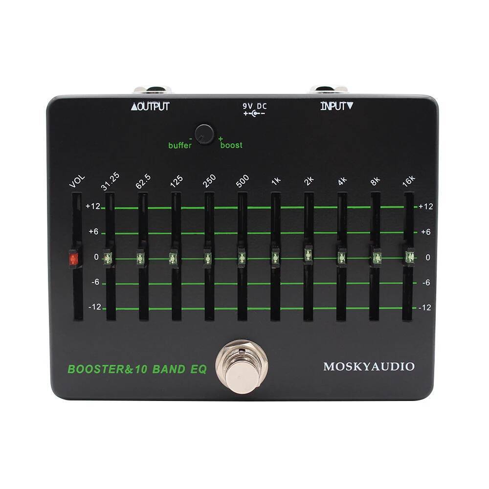 Mosky Clean Booster 10 Band EQ Effect Pedal,Buffer Guitar Effect Pedal True Bypass
