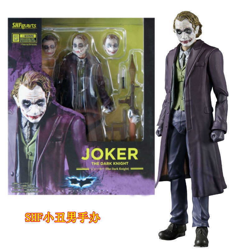 พร้อมสต็อก DC Comics SHF Joker Joker Dark Knight Action Figure Boxed Figure Model Jewelry