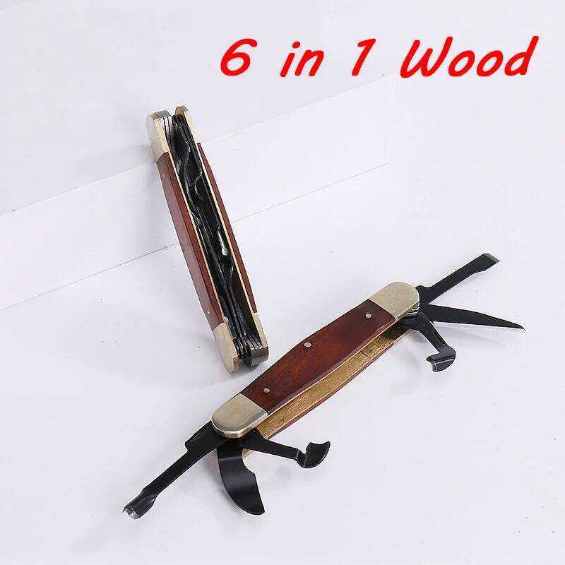 C 6 In 1 Wood & Sk5 Steel Multi-Purpose Folding Carving Multitool Camping/ Home Furnishing Wood Cut