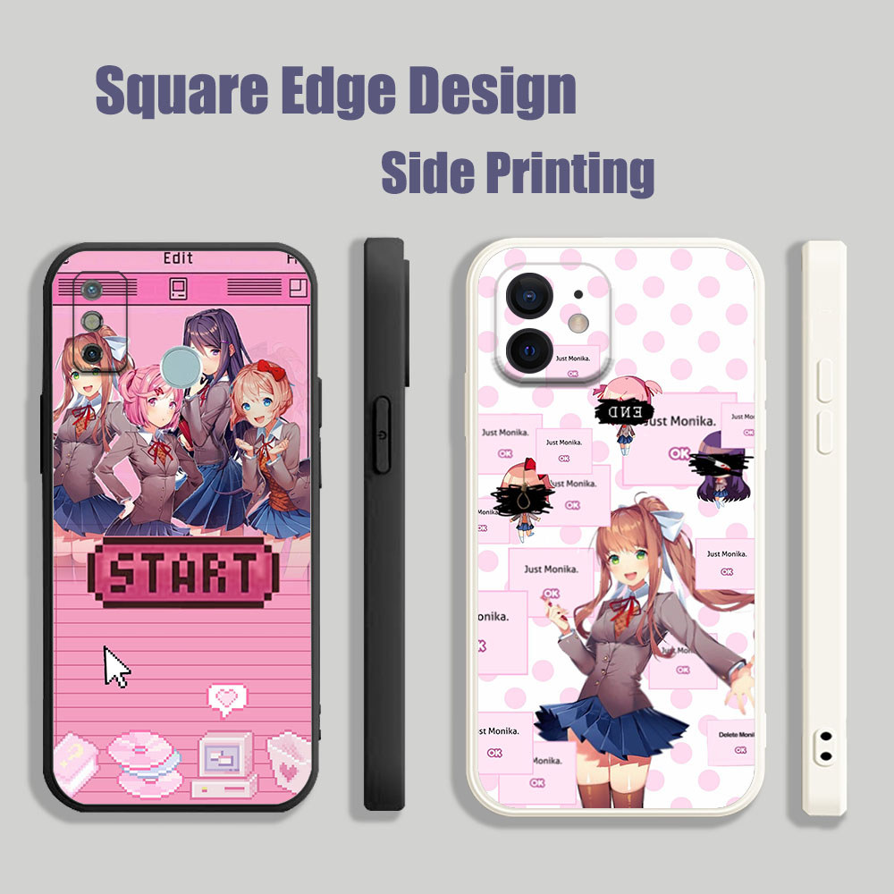 ปลอกสําหรับRealme C2 C3 8 8i 7i C35 C30 Pro dokiวรรณกรรมClub Monika BOW09 เคสโทรศัพท์สแควร์ขอบ